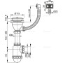 Сифон для мойки Alcaplast A447-DN50/40 с peшeткой DN115 и гофропереливом