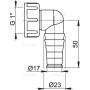 Штуцер для подключения шланга G1"/17–23 Alcaplast P0048-ND