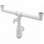 Сифон для двойной мойки Alcaplast A448P-DN50/40, с о штуцером для стиральной машины