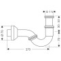 Сифон для биде Hansgrohe трубчатый, хром 55237000