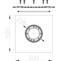 HL8300.H Фланец из нержавеющей стали с гидроизоляционным полимербитумным полотном 500х500 мм для HL3100/HL5100