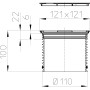 Надставной элемент для трапов HL310N, HL510N, HL90, HL80 с подрамником 121 х 121 мм и решеткой CLICK-CLACK 115 х 115 мм HL3000