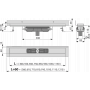 Душевые лотки APZ1116-300 низкий, вертикальный, для решетки 300мм, пристенный