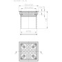 HL3020 Надставной элемент d110 мм с подрамником из нержавеющей стали 132х132 мм и вкладышем 112х112 мм для плитки