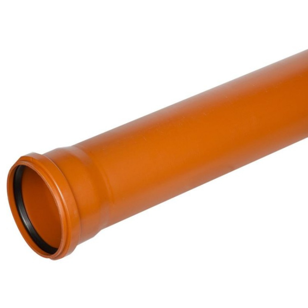 Труба канализационная наружная Политэк диаметр 110 / длина 3000мм полипропилен оранжевая (рыжая)