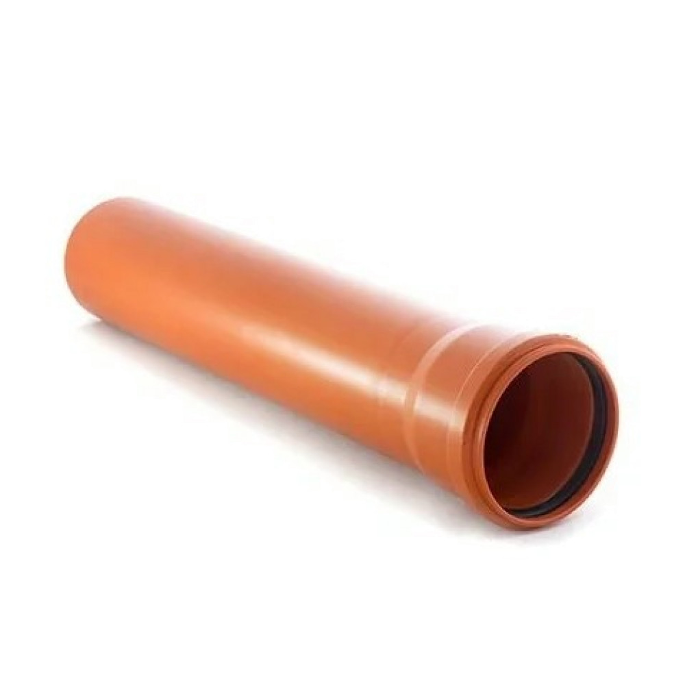 Труба канализационная наружная РосТурПласт диаметр 110 / длина 500мм полипропилен оранжевая (рыжая)
